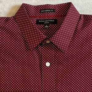Banana Republic Mens Dress Shirt Untucked No Iron 16-16.5" neck 34-35" Sleeve